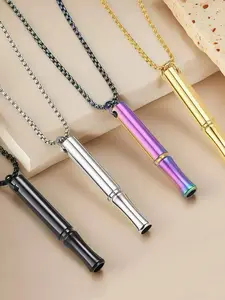 Stainless Steel Anxiety Relief Necklace, Meditation Pendant, Stress Reduction Jewelry, Unisex Fashion Accessory, High Quality Gift