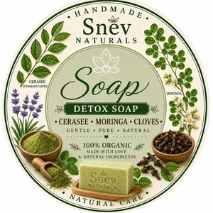 Facial Detox Soap Bars - Natural Organic Formula for Daily Deep Skin Cleansing & Impurity Removal Facial Wash