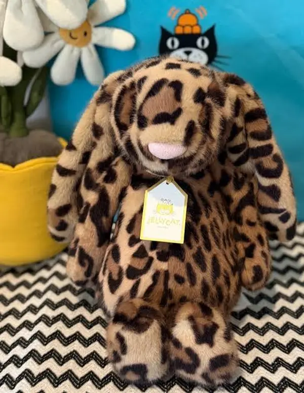 Jellycat Cobblehop Leopard Print Bunny Plush with Dust Bag NWT Stuffed Animal Cute Bunny Toy Soft Cartoon Doll