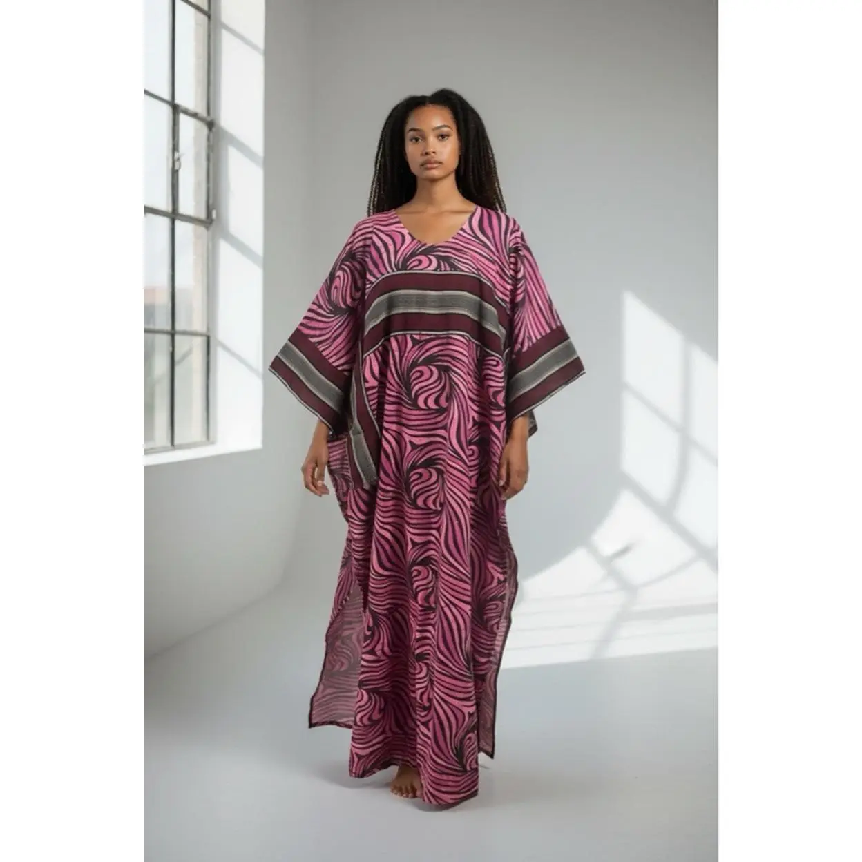 Women's Casual Fashion Ankara Boubou Aso-Oke Dress - Elegant Print, 1-Piece, One Size Fits All, 3 Available Options