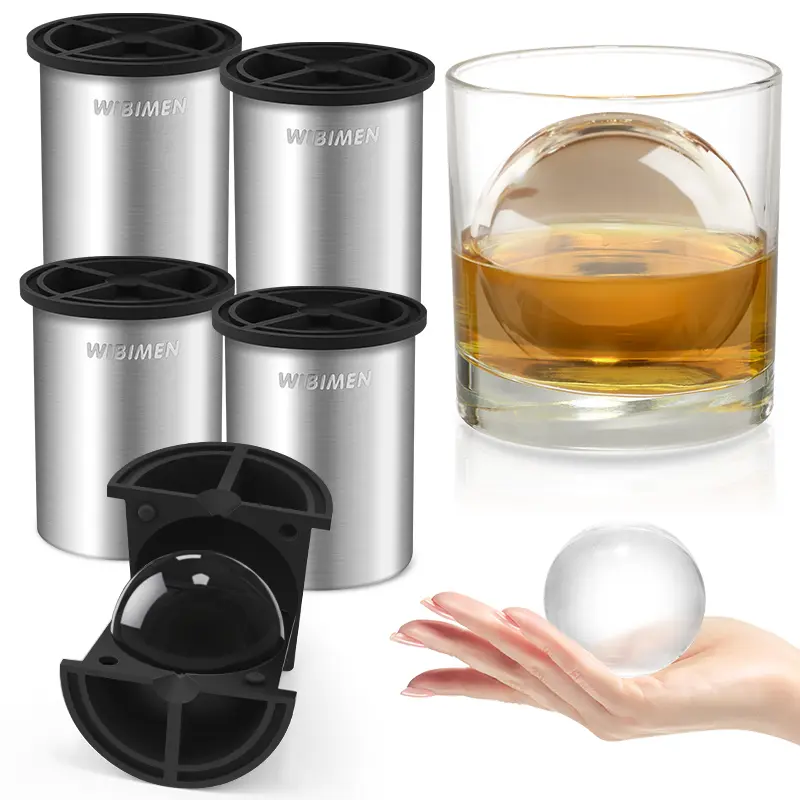 WIBIMEN Clear Ice Ball Maker – Multi-Size Round Ice Molds for Whiskey, Cocktails, and Party Drinks WIBIMEN Clear Ice Ball Maker – Multi-Size Round Ice Molds for Whiskey, Cocktails, and Party Drinks