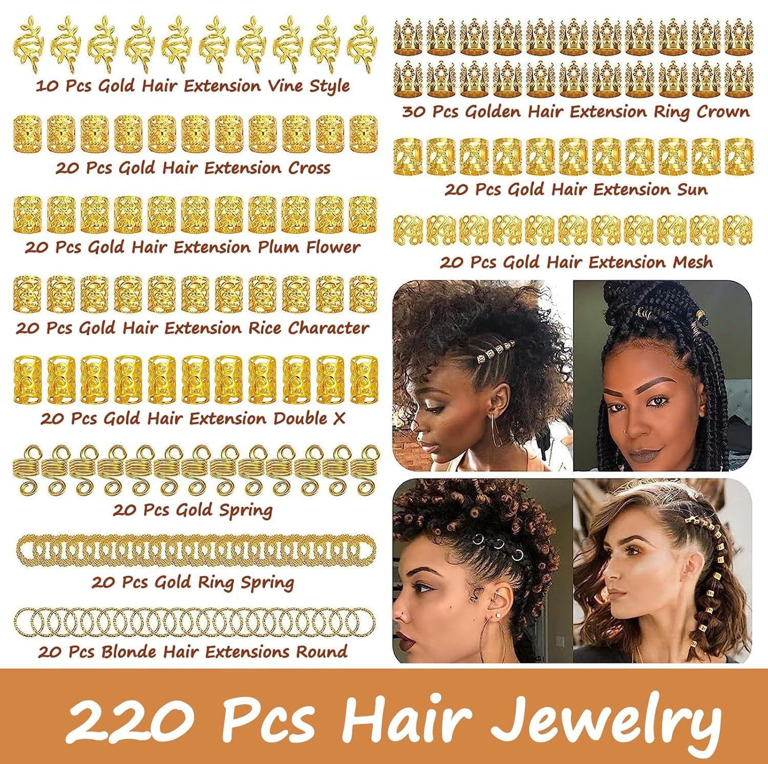 220pcs Dreadlock Hair Rings