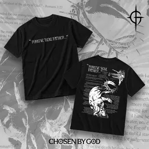 CHOSENBYGOD Forgive Them, Father Heavyweight Washed Unisex T-Shirt Christian Faith Bible Jesus Religious Apparel Vintage Washed Tee Streetwear Gym Menswear Direct To Garment Breathable Print