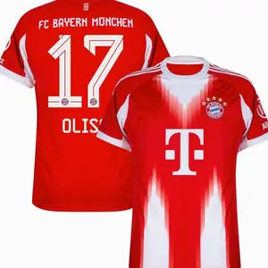 Unisex Soccer/Football Bundesliga Club Bayern Munich Michael Olise 17 Home 2025/26 Replica Player Jersey - Red