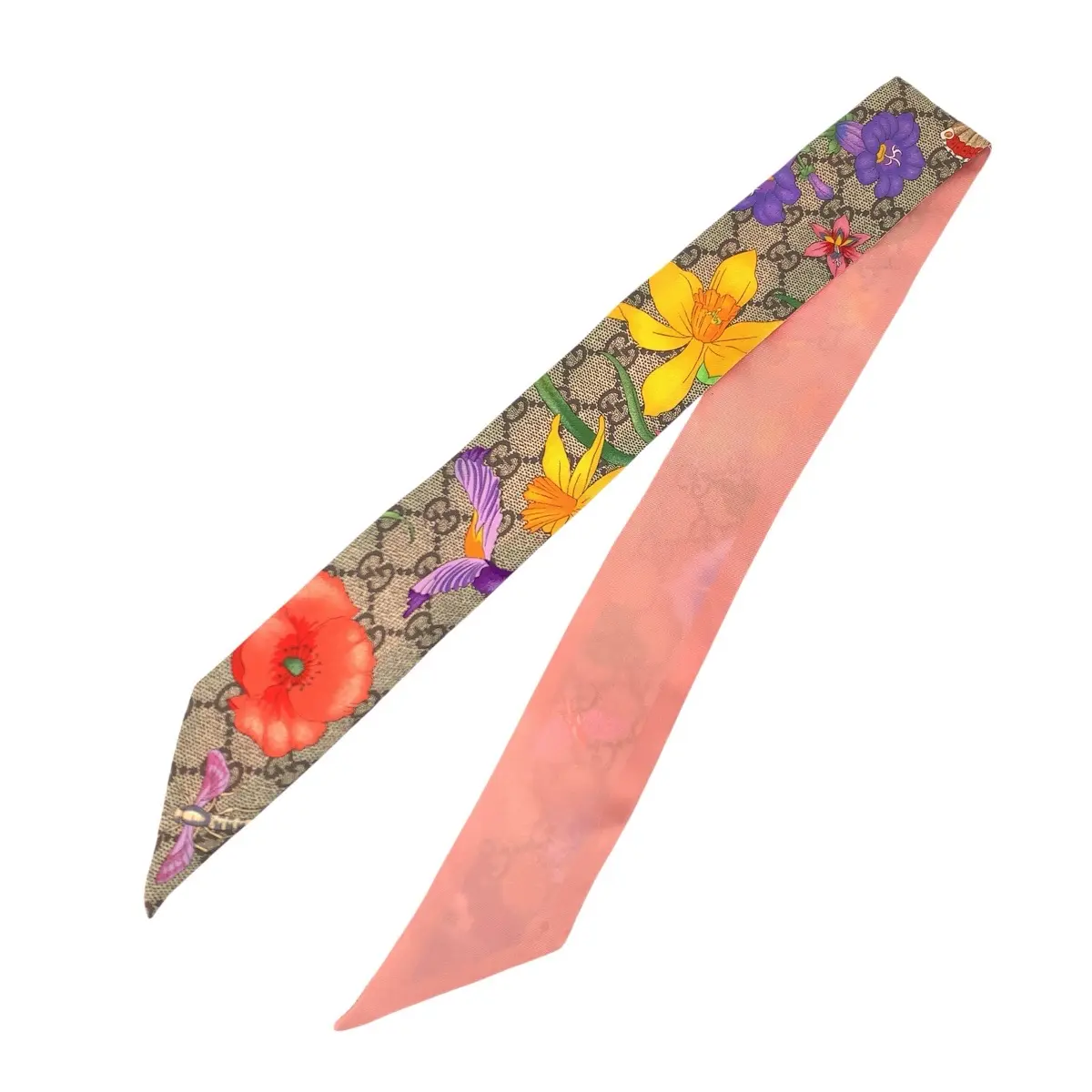 Pre-owned GUCCI Silk Small Leather Goods Flora Scarf