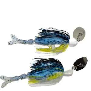 Sexy Shad Custom Made Bladed Jig 2 PACK - 3/8oz or 1/2oz with Sharp Mustad Hooks, Custom Skirts & Trailers, Includes Two Jigs & Two Trailers freshwater fishing big bass pro