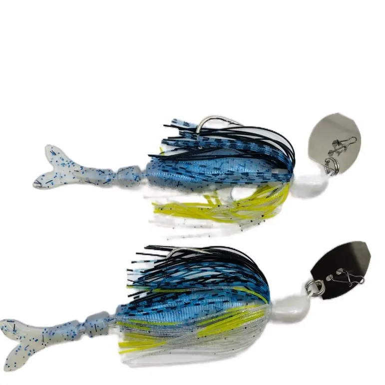 Sexy Shad Custom Made Bladed Jig 2 PACK - 3/8oz or 1/2oz with Sharp Mustad Hooks, Custom Skirts & Trailers, Includes Two Jigs & Two Trailers freshwater fishing big bass pro