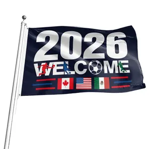 2026 Welcome Flag, Backdrop Banner, Decorative Banner, Football Matches, Classroom, Sports Events, Bar, International Festival Decor, Party Activity Decoration