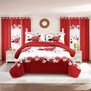 9 piece thick touch quilt cover set with flower pattern for four seasons Queen King full size for farmhouse bedroom dorm room home decor gift bag Christmas comfort style floral durable dreamy bedding set