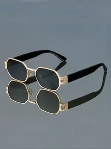 Vintage Fashion Square Metal Frame Glasses, Trendy Design Unisex Eyewear for All Seasons, Decorative Lens for Men & Women