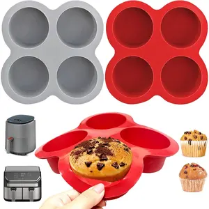 3 Pack Egg Bite Molds for Air Fryer Accessories,4-Cup  Muffin Pans for Baking - Dishwasher Safe, Easy-Release,