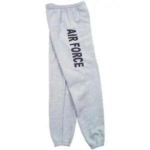 212 MAIN Men's Relaxed Fit Full Length Polyester Blend Casual Sweatpants - 1-Sided Military Themed Imprint, Heather Grey, Large