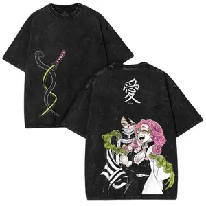 Obanai x Mitsuri Love Hashira Demon Slayer Tee Shirt, Fashion Cotton, Full Sizes, Full Colors, For Man, For Women