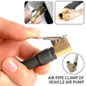 【Summer Vibes】2pcs Tire Inflator Nozzles with Clip-on Connectors, Brass Locking Tire Air Hose Connectors, suitable for car tire inflation, and tire inflation tools for cars, bicycles, motorcycles, and trucks. tiktokshopspringglowup Car Air Compressor summ