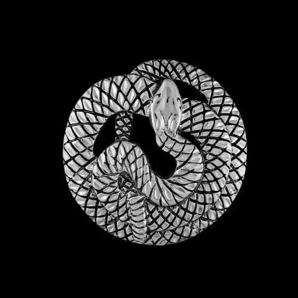 Coiled Snake Brooch - Sterling Silver Design with Unique Shape and Detailing