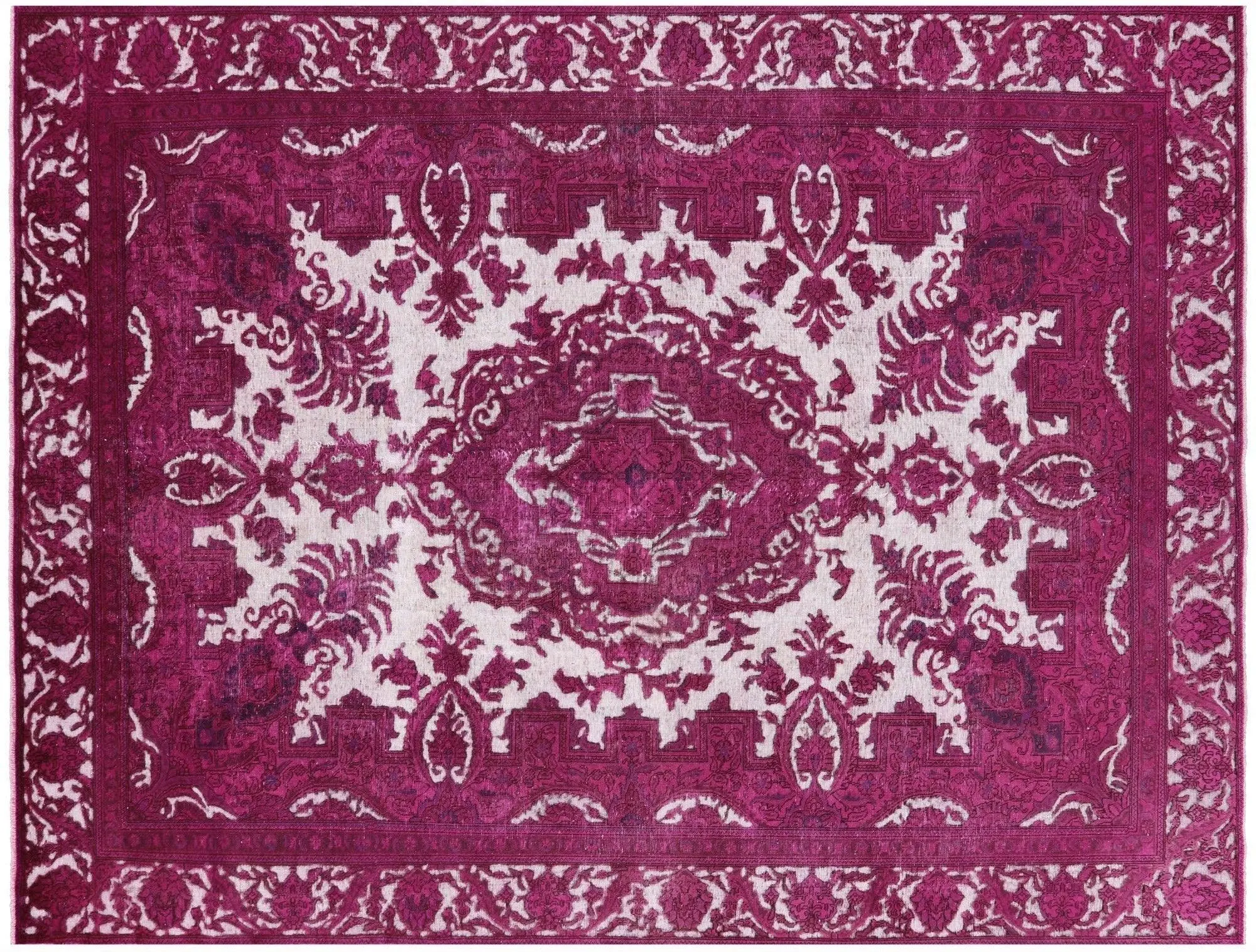 SUPER SALE Pink Persian Overdyed Hand-Knotted Rug 9' 5" X 12' 6" - Q4705