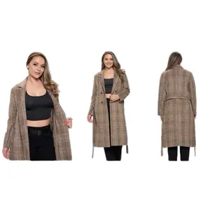 Wool-Blend Herringbone Trench Coat