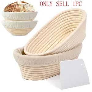 Oval French Sourdough Proofing Basket with Cloth Liner, 1 Count Banneton Bread Proofing Basket, Baking Basket for Bread Making, Baking Utensils for Home Kitchen Baking House, Baking Supplies, Baking Tools