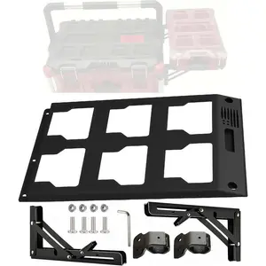 For Milwaukee Packout Compatible Folding Storage Mount, Side Storage Organizer for Packout System (1, black)