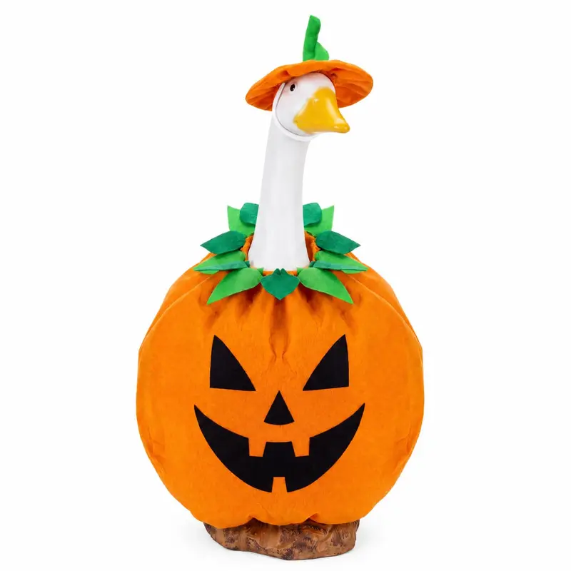 Halloween Porch Goose Outfit fit 23 inch Goose, Pumpkin Spider Fall Porch Goose Clothes Fall Porch Goose Costume for Halloween Porch Decor Outdoor Patio Yard Lawn Art Decoration