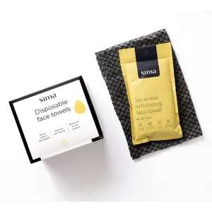 SIMA Ultimate Face Care Kit – Face Exfoliating Towel + Disposable Face Towels for Exfoliation, Antibacterial Hygiene & Glowing Skin