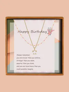 Happy Birthday Necklace with Gift Box, Elegant Turtle Pendant Necklace for Women, Fashion Jewelry for Party, Daily Decor, Trendy All-match & Exquisite Jewelry for Birthday Gift