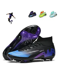 Men's and Women's High-Top Seamless Soccer Shoes for Outdoor Use, Slip-Resistant and Durable with Super Grip Support, Trendy and Stylish Soccer Footwear
