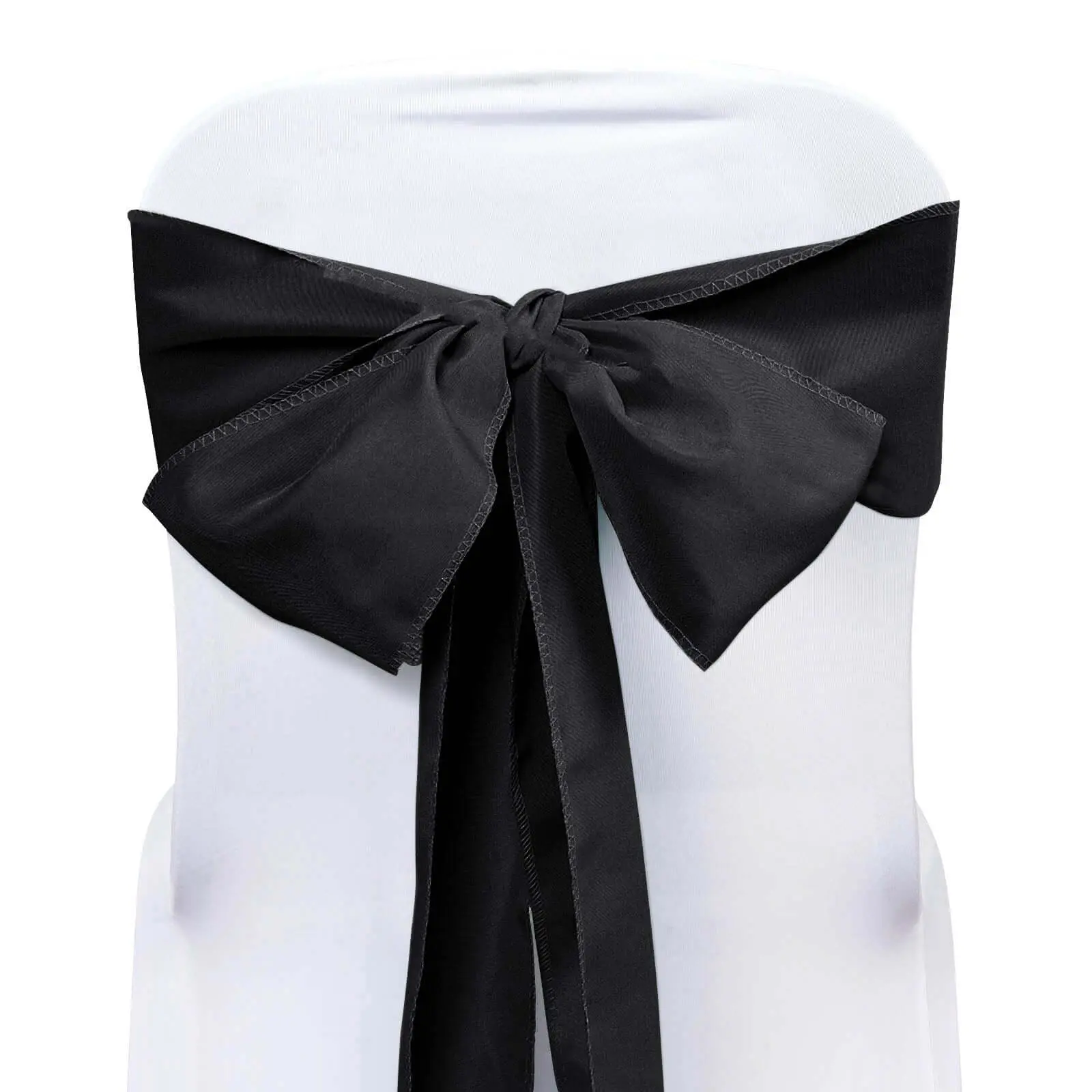 5 Pack Polyester Chair Sashes, Black (6"x108") - Subtle Elegance for Party, Wedding & Special Occasions