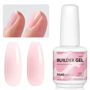 Nailpop 7-in-1 Builder Nail Gel, 15ml UV/LED Curable, All-in-One Nail Strengthening, Apex Building & Extension Gel, Self-Leveling