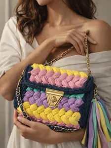 ARTESANA — Pastel Braided Crochet Chain Bag