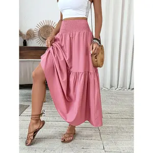 Women's Vintage Garden Floral Midi Skirt, Womenswear, High Waist Slimming, Lightweight Flowy Fabric, Casual Daily Wear, Vacation, Music Festivals