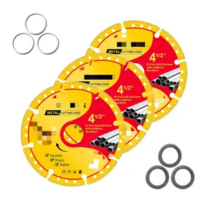 Diamond Metal Cutting Wheel 4 1/2 in for Angle Grinder Blade,Cut Off Wheel 7/8 Arbor 4/5 with 6000+ Cuts on Rebar,Iron,INOX- 3 Pack