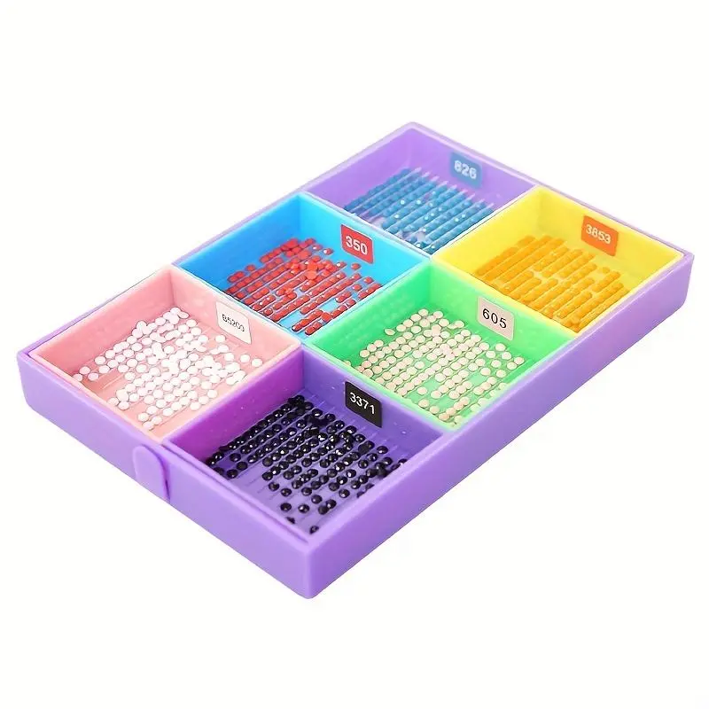 6 Grid Palette Diamond Art Painting Tray Kit, Diamond Art Tools, Large Capacity Drill Plate, Diamond Art Painting Beading Plates, Cross Stitch Supplies, Crafts