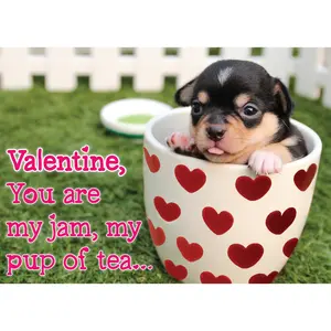 Glory To Dog Valentine, You're My Jam, My Pup of Tea Valentines Card