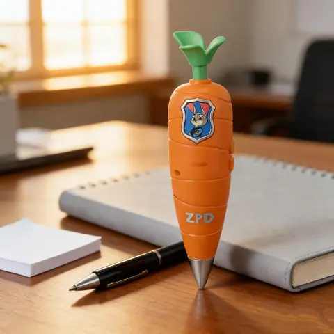 Disney Zootopia 2 Officer Judy Hopps & Snake Gary Recordable Ballpoint Pen - 5.9in 1pc Office Stationery, Cute Graphic, High-Quality Ballpoint Tip, 1-Button Operation, Portable, Recording Function, Gift Idea for Disney Fans