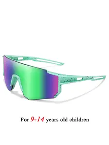 Fashionable Large Frame Kids Sports Sunglasses,  For 9-14 Years Old，Windproof, Polka Dot, Uv400, Unisex, Outdoor Activities, Cycling, Running, Driving, Fishing, Sports Eyewear