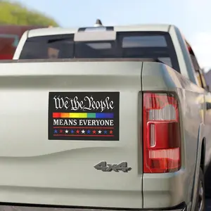 We The People Means Everyone Pride Bumper Sticker & Car Magnet, USA gifts, Patriotic Stickers