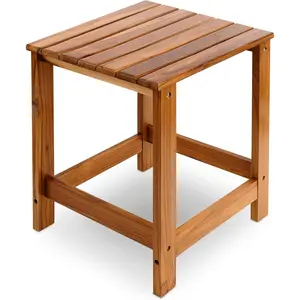 Teak Outdoor Side Table for Patio, Pool Coffee Accent Table,  End Tables for Garden, Backyard, Bed, Living Room, Couch