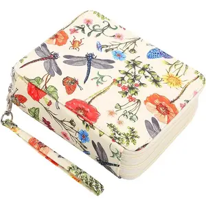Portable 72 Slots Colored Pencil Case Organizer with Zipper for Watercolor Pens or Markers, Pencil Organizer for Artist