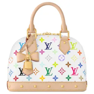 Louis Vuitton x Takashi Murakami Alma BB Bag for Women – Monogram Coated Canvas Shell-Style Crossbody Handbag in White
