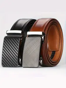 Mens Belt,Ratchet Belts for Men Leather Business Casual Belt,Adjustable Stylish Belts for Dress Jeans,Comfort Trim to Fit（35mm）