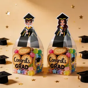 Graduation season transparent PVC candy box paper box packaging graduation party graduation gown small gift decoration box