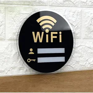 2 count WiFi Password Sign Writable and Erasable Surface, Desk Top or Wall Hang Display for Home, Business, and Guests(Black)