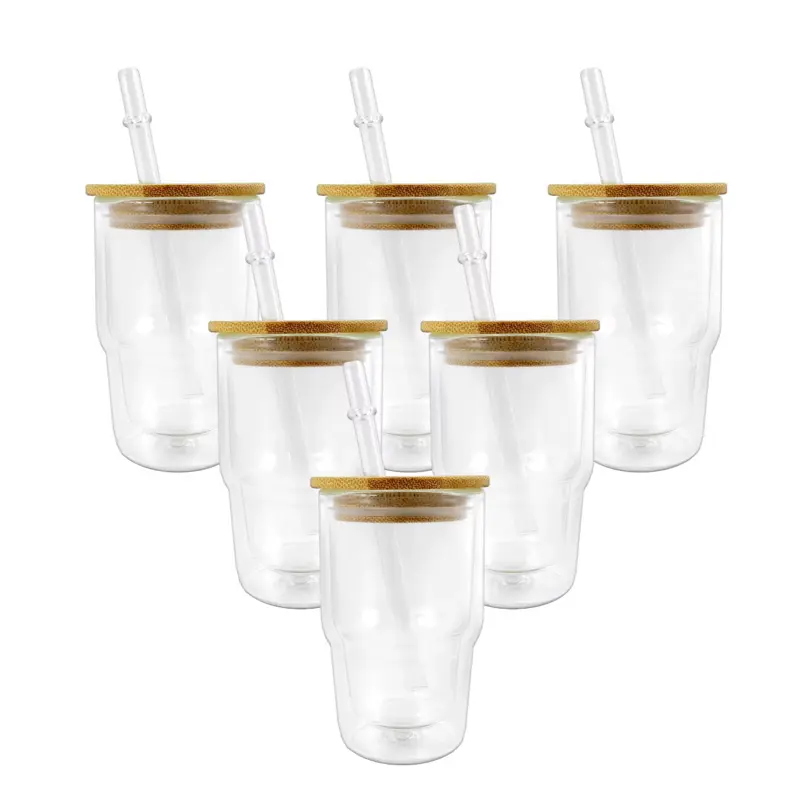3 Oz Shot Glass Double Wall Drinkware with Bamboo Lid 3 Oz Shot Glass Double Wall Drinkware with Bamboo Lid