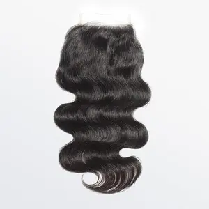 [Ashine] Free Parted Lace 2x6 4x4 5x5 Closure #1B Natural Black 100% Human Hair One-directional Cuticles-sleek, Tangle-resistant, and Re-wearable Pre Plucked Pre Bleached Pre Cut