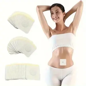Navel Patch 50-Pack Abdominal Firming Stickers, Breathable Non-Woven Fabric, Comfortably Fits Skin, Unisex, Ca Prop 65 Compliant