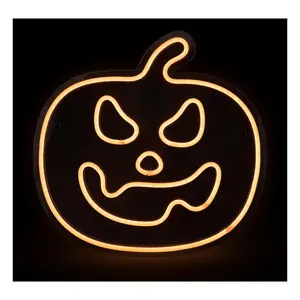 Northlight 15" Neon Style Jack-O-Lantern Window Silhouette