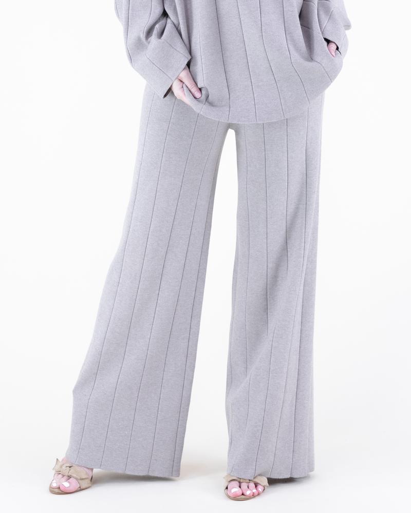 Women's Ribbed High-Neck Sweater & Matching Wide-Leg Pants Womenswear Top, Pants or Two-Piece Set Options
