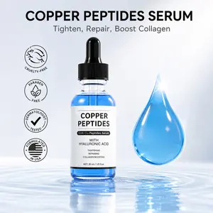 Copper Peptides Serum with Hyaluronic Acid, 30ml GHK-Cu Facial Serum for Firming, Smoothing & Hydrating Skin, Collagen Boosting Anti-Aging Face Serum, Gentle Daily Skin Care for Fine Lines & Dry Skin