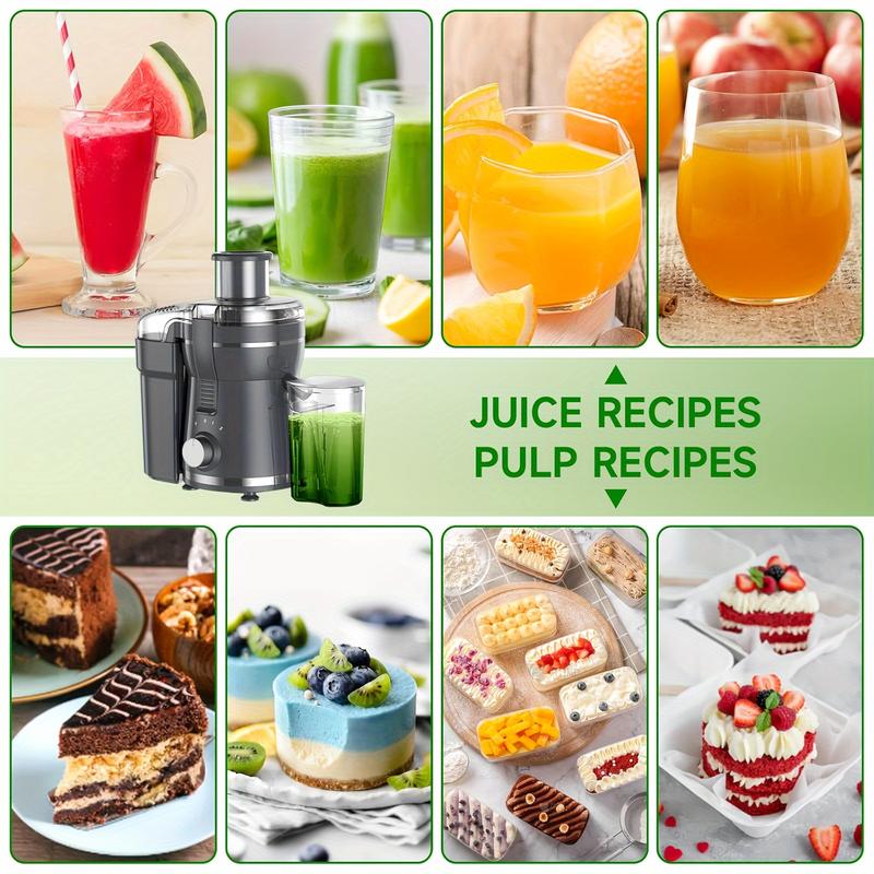 500W Powerful Centrifugal Juicer Machine - Wide Mouth Feed Chute For Easy Fruit And Vegetable Extraction, Easy Cleaning, Stainless Steel, BPA-Free, Dishwasher Safe, Space-Saving Design, Perfect For Healthy Living And Delicious Juice Recipes